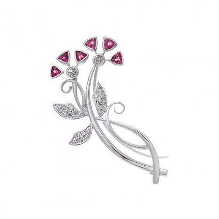 Brož květina s turmalíny a brilianty