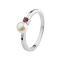 Prsten s granátem a perlou 121129