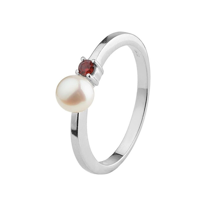 Prsten s granátem a perlou 121129