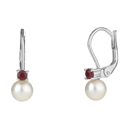 Náušnice s granáty a perlami 131519