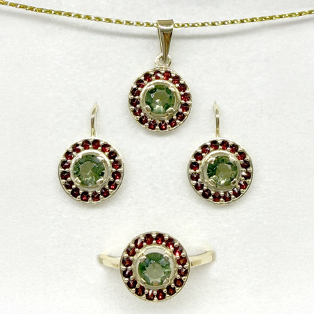 Souprava český granát s vltavínem